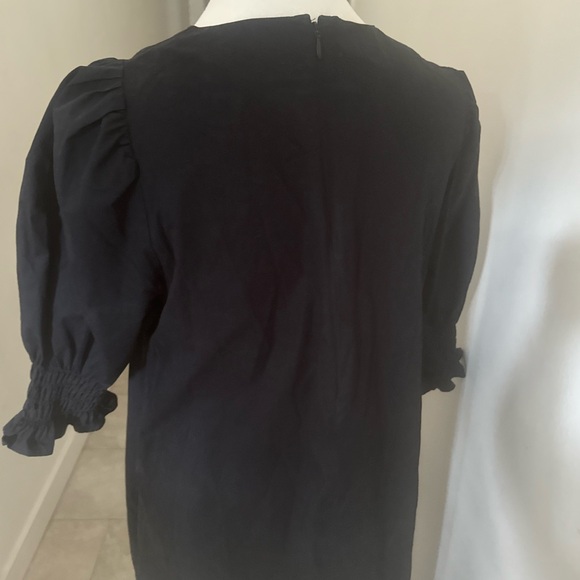 COS Smocked Puff Sleeve Dress Navy - Picture 6 of 6